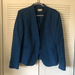 Loft Size 14 Peacock Blue Teal Textured Blazer